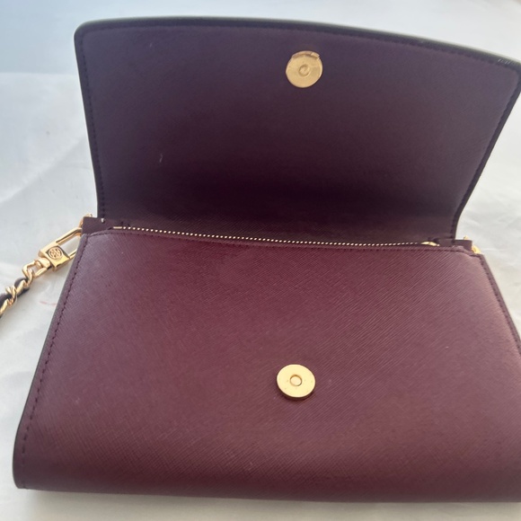TORY BURCH Emerson Chain Crossbody Wallet Wine Color NWT (Includes Dust Bag) - Picture 8 of 15